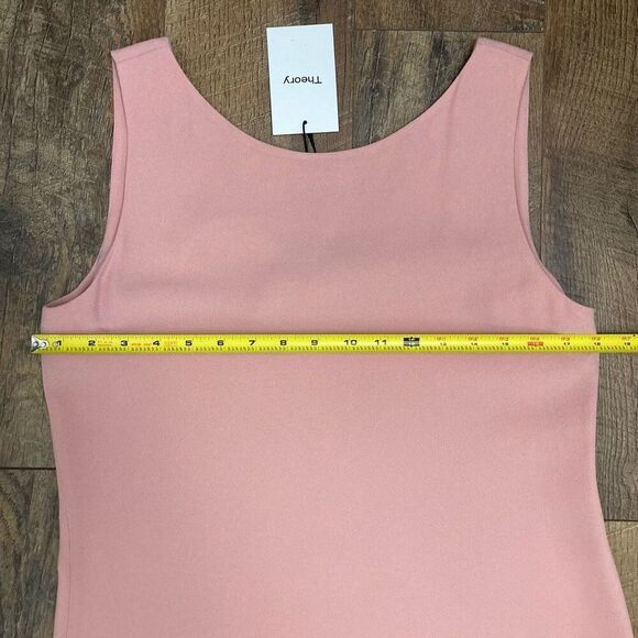 Theory Kensington Flirty Flare Satin Dress Pink Tutu Bubblegum Marshmallow sz 8 - Picture 6 of 8